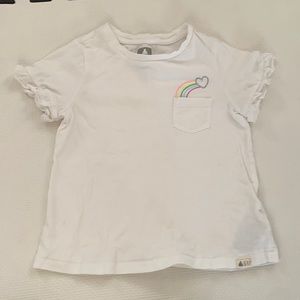 Pocket tshirt with rainbow detail and frill sleeve